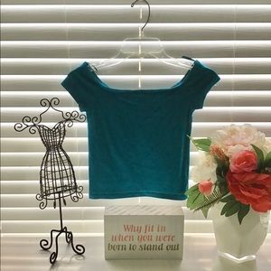 BLUE CROP TOP